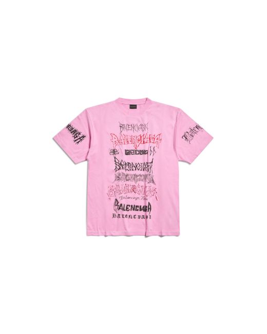 Balenciaga Pink Diy Metal T-shirt Large Fit for men