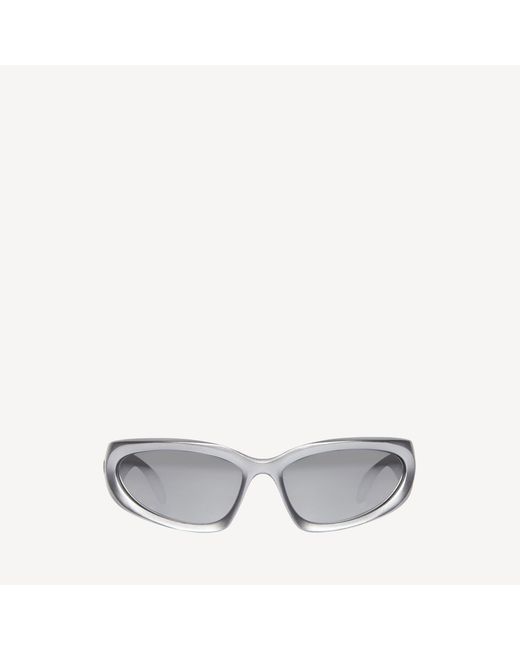 Balenciaga Gray Swift Oval Sunglasses