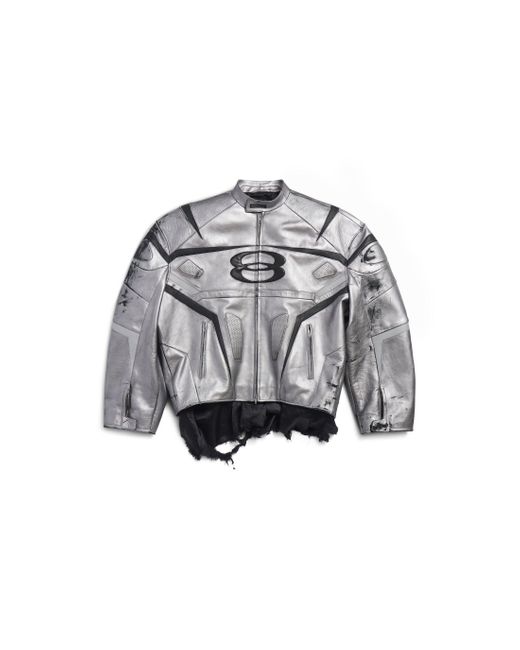 Balenciaga Gray Unity Sports Icon Racer Jacket for men