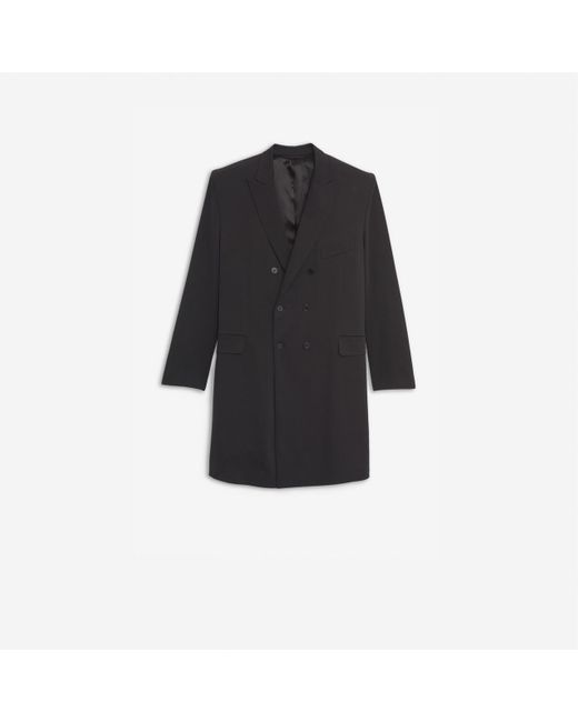 Balenciaga Square Shoulder Coat in Black for Men | Lyst