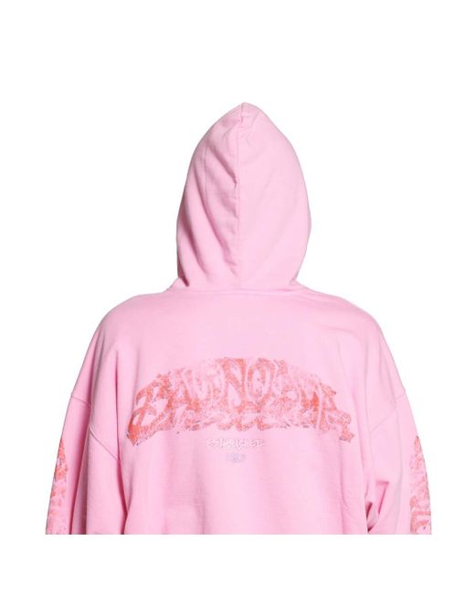 Balenciaga Offshore Zip-up Hoodie Medium Fit in Pink | Lyst