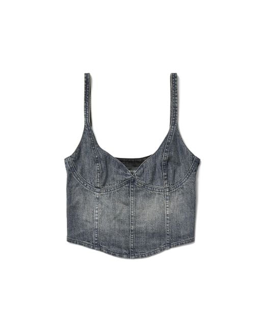 Top Corset Balenciaga de color Gray