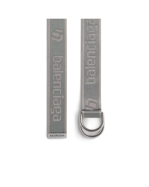 Balenciaga Gray Logo-jacquard D-ring Belt for men