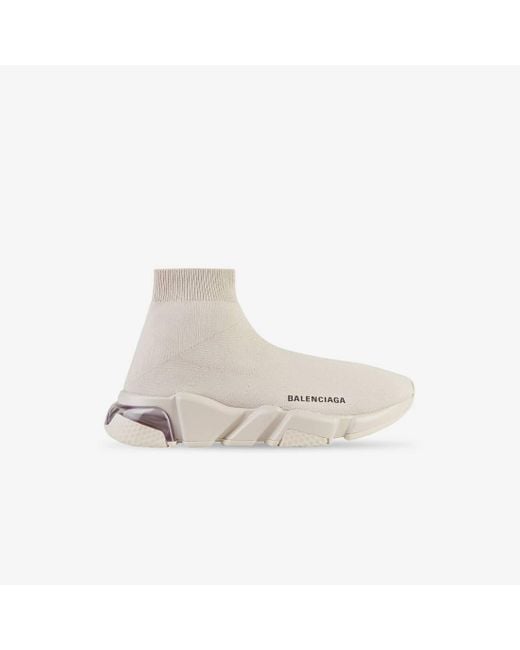 Balenciaga Speed clear sole sneaker in Natur | Lyst AT