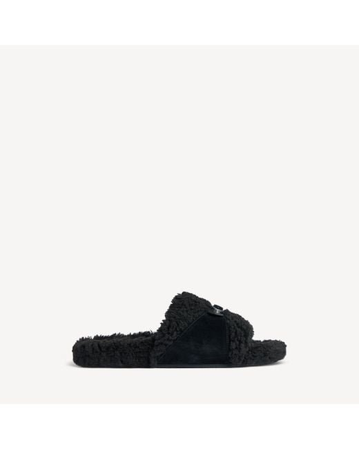 Balenciaga Furry Open Mule in Black for Men | Lyst