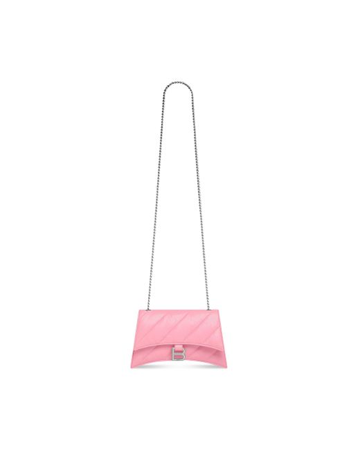 Balenciaga Pink Crush xs tasche mit kette gesteppt