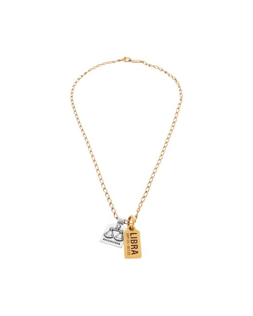 Balenciaga Metallic Horoscope Libra Necklace