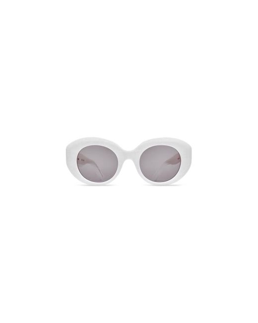 Occhiali da sole rive gauche round di Balenciaga in White