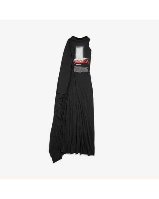 Balenciaga Black The Door Long Draped Dress