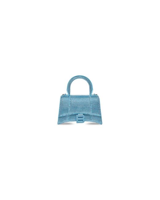 Balenciaga Hourglass xs handtasche mit strasssteinen in Blau | Lyst DE