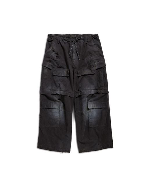 Pantalones Large Cargo con efecto envejecido Balenciaga de color Black