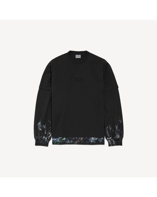 Balenciaga Black Hybrid Double T-Shirt for men