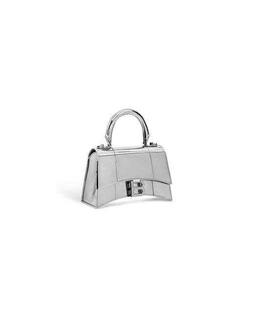 Balenciaga White Hourglass Metal Xs Handbag