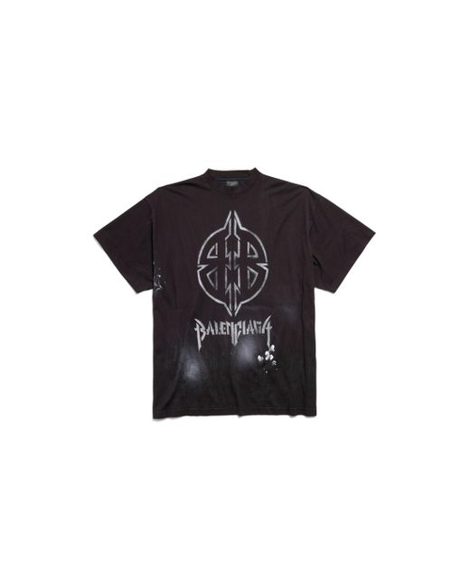 Balenciaga Black Metal Bb Stencil T-shirt Oversized