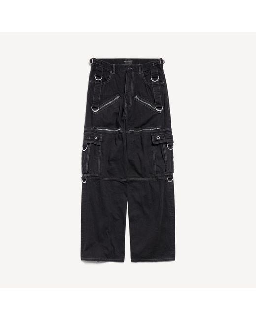 Balenciaga Black D-Ring Cargo Pants for men