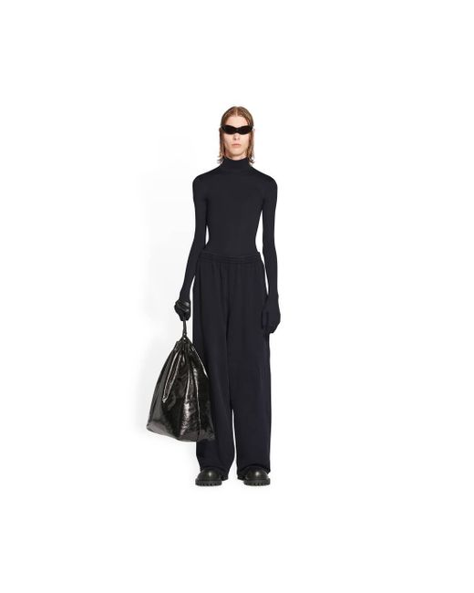 Balenciaga Fleece Sporty B baggy Sweatpants in Black for Men | Lyst