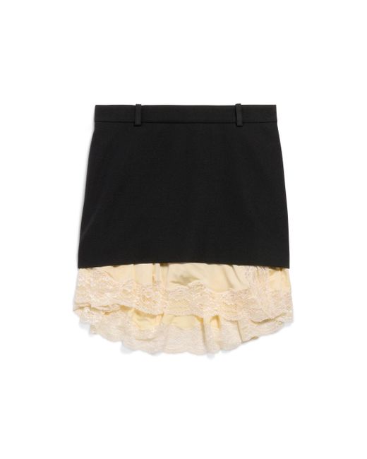 Balenciaga Black Lingerie Mini Tailored Skirt