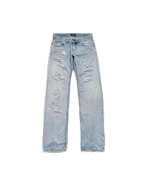 Balenciaga Blue Fitted Low-Waist Pants