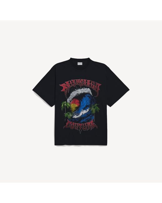 Balenciaga Black Vintage Surfer Oversized T-Shirt for men