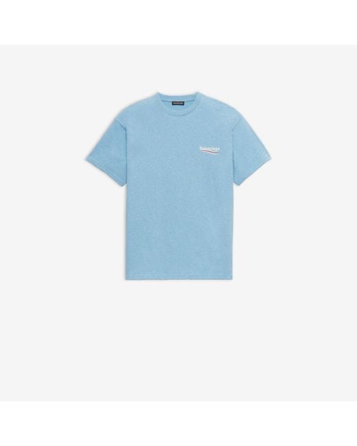 Balenciaga Blue Political Campaign Regular T-shirt for men