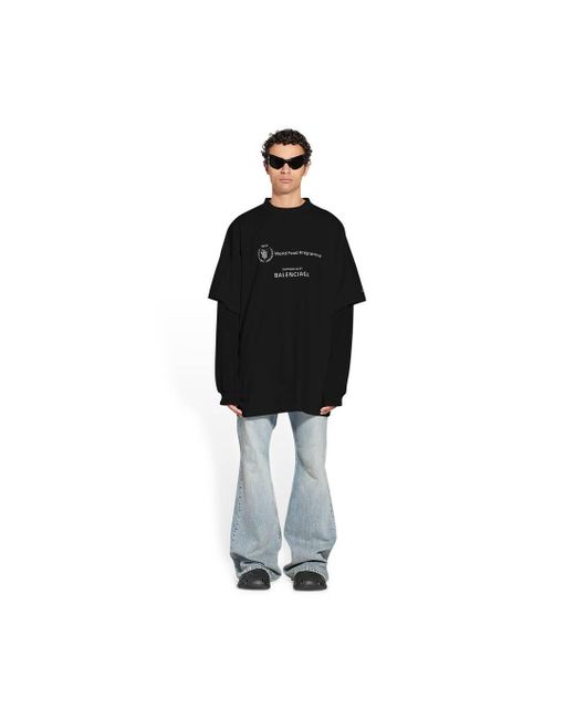 Balenciaga Wfp Double Sleeves T-shirt in Black