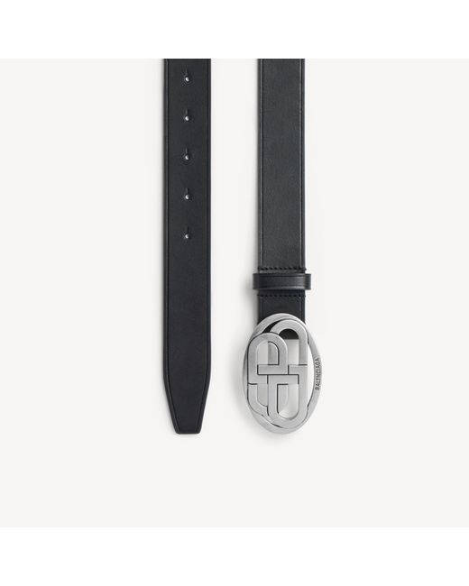 Balenciaga Black Oval Bb Belt for men
