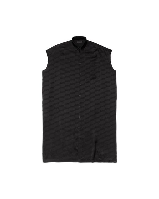 Balenciaga Black Rawcut-Kleid aus Viskose-Jacquard mit BB-Monogramm