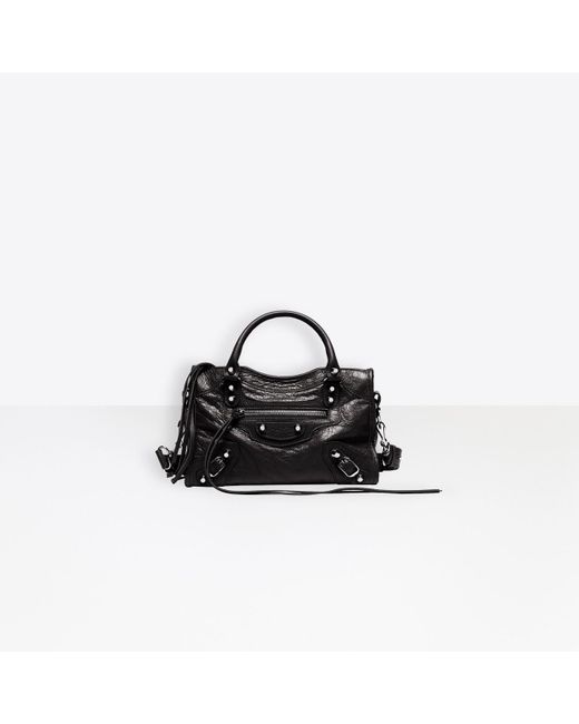 Balenciaga Black Mini City Leather Bag 