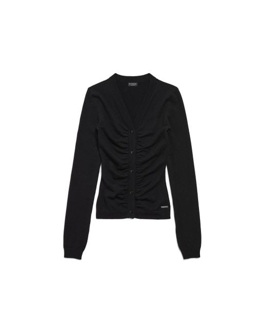 Cardigan Ruching di Balenciaga in Black