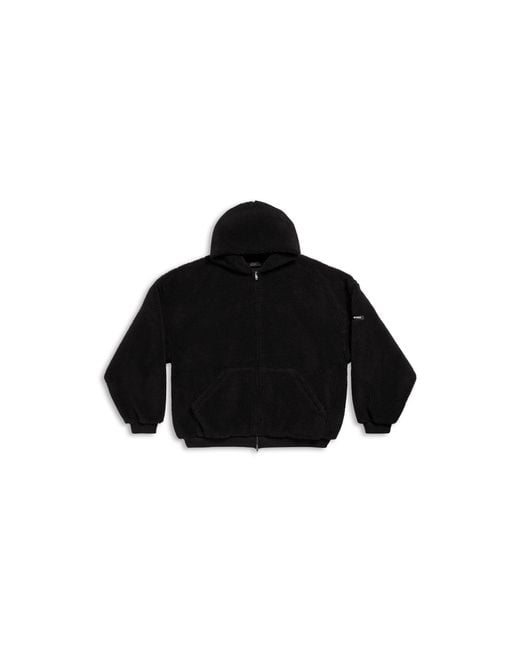 Balenciaga Black Outerwear Zip-Up Hoodie Oversized