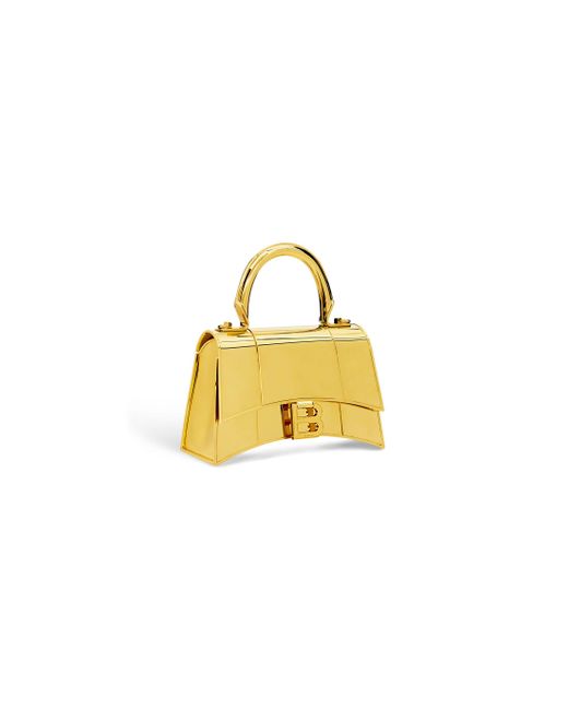 Balenciaga Yellow Hourglass Metal Xs Handbag