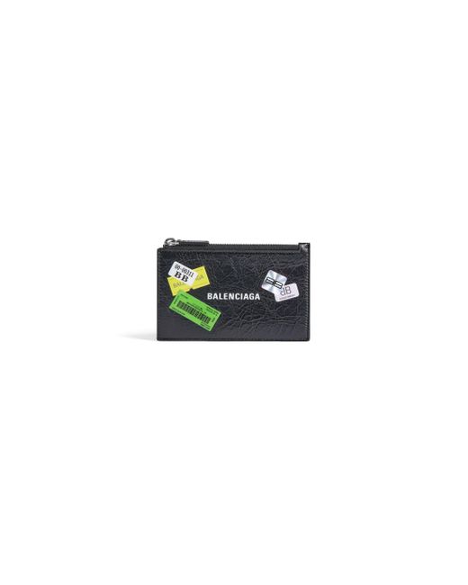 Balenciaga Black Cash Large Long Coin And Card Holder for men