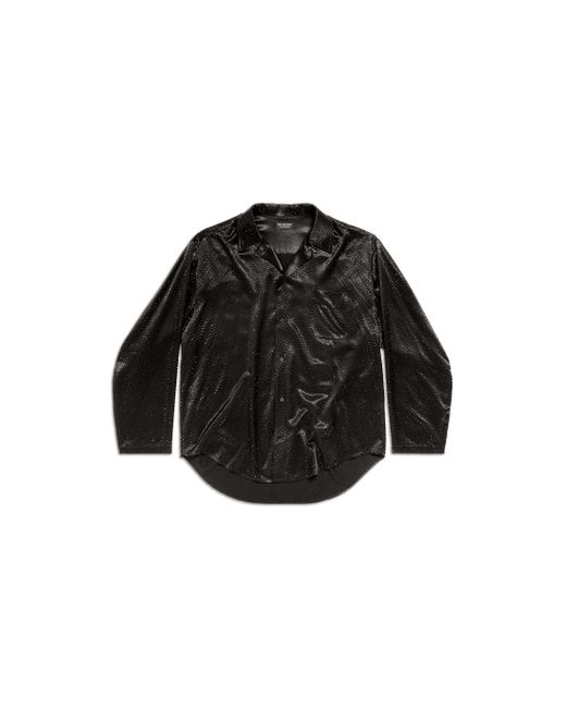 Balenciaga Black Rhinestone minimal hemd large fit
