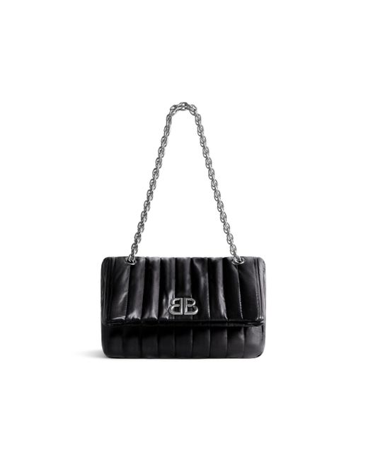 Balenciaga Black Monaco Small Chain Bag Quilted