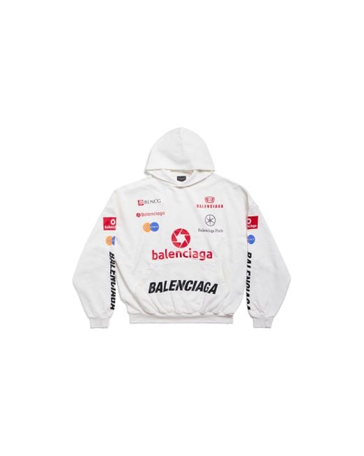 Balenciaga White Top League Hoodie Oversized for men