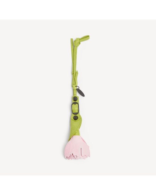 Balenciaga Green Le City Carnation Charm/keyring
