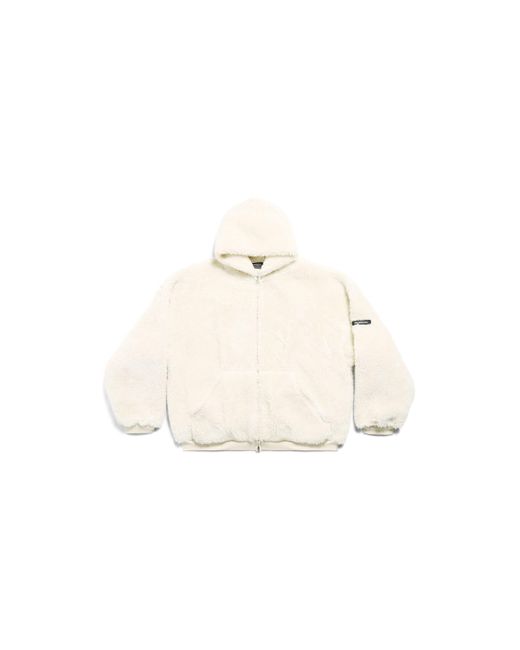 Balenciaga Outerwear hoodie mit reißverschluss in White für Herren