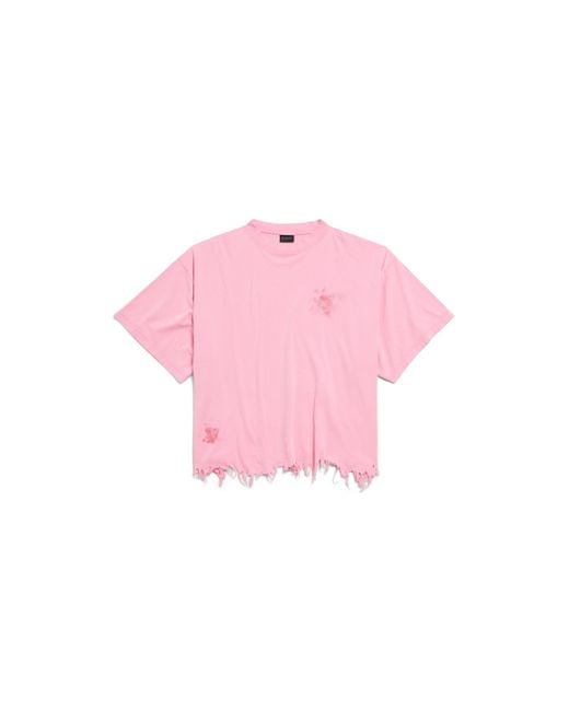 Balenciaga Pink Nail Polish Kurzes T-Shirt