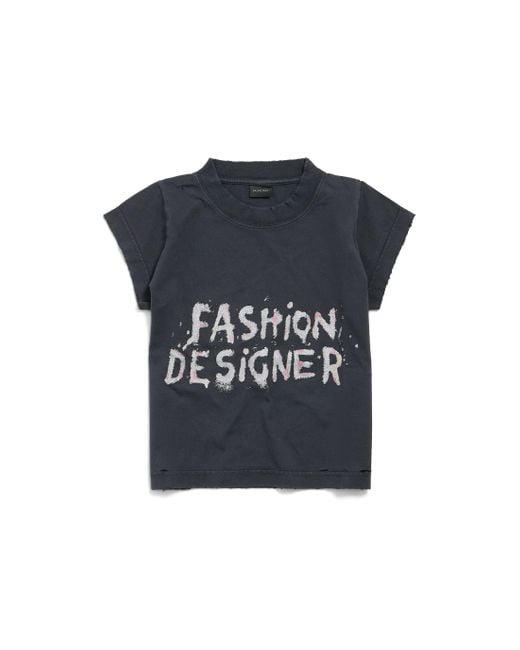 Balenciaga Blue Cotton Shrunk T-Shirt