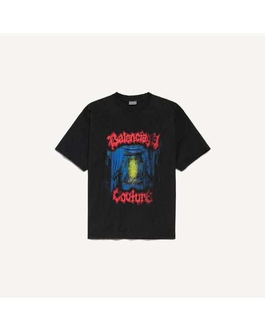 Balenciaga Black Salon De Couture Medium Fit T-Shirt for men