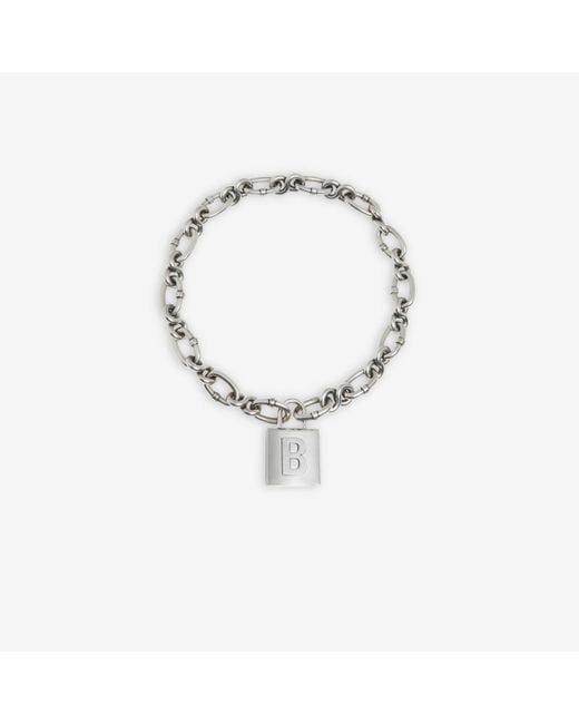 Balenciaga Metallic Lock Chain Necklace