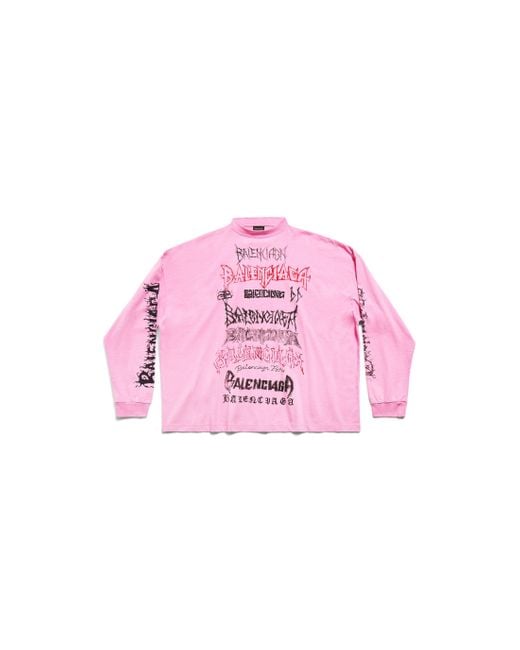 Balenciaga Pink Diy Metal Long Sleeve T-shirt Medium Fit for men