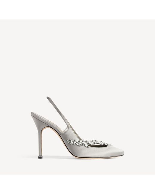 Balenciaga White Manolo Blahnik Slingback