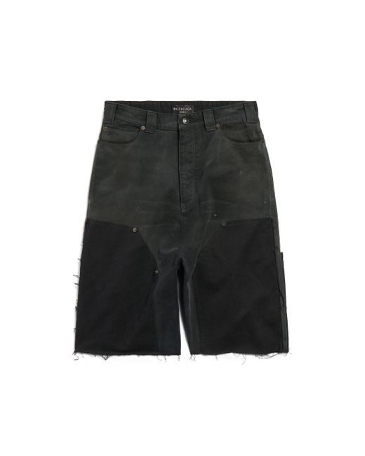 Balenciaga Black Ripped Off Shorts for men
