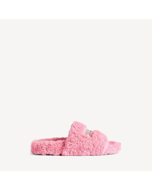 Balenciaga Pink Furry Open Mule