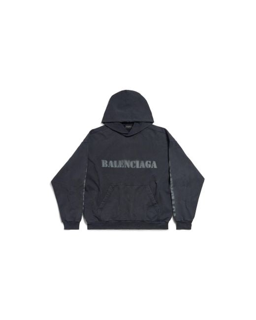 Hoodie Stencil Type Medium Fit Balenciaga de color Blue