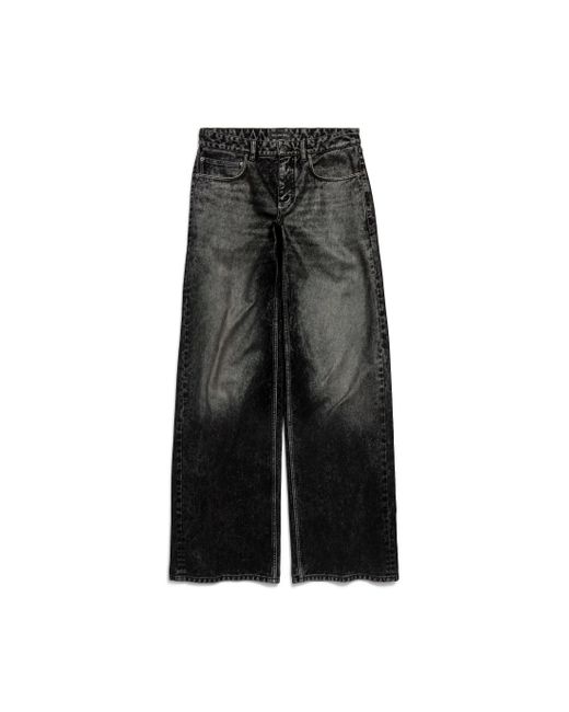 Balenciaga Black Baggy Hose Mit Weitem Bein