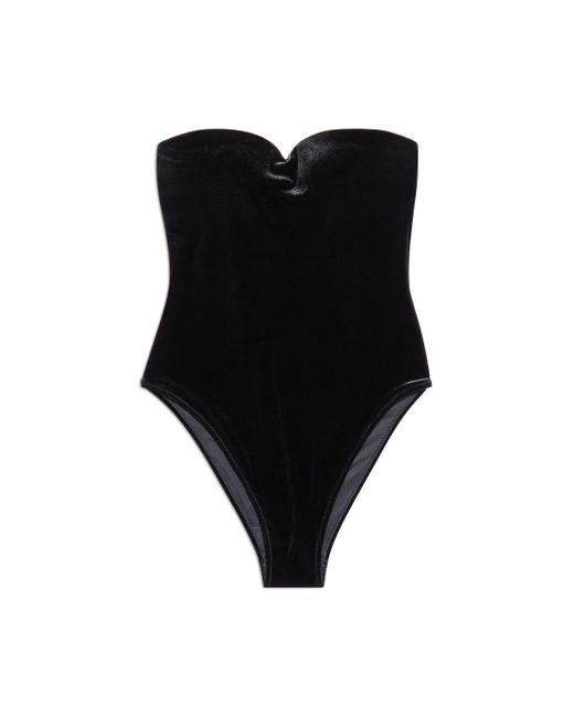 Balenciaga Black Sweetheart Neck Swimsuit
