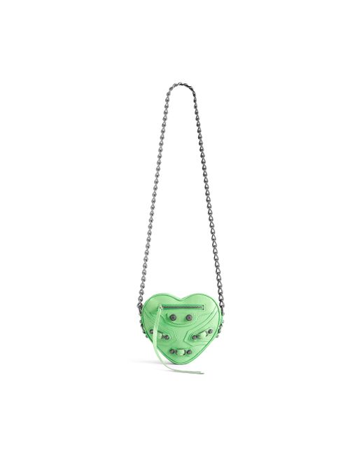 Balenciaga Green Le cagole heart mini-tasche