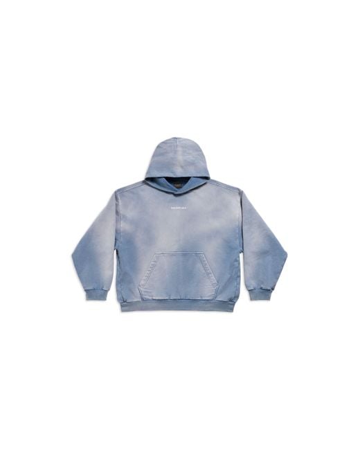 Balenciaga Back hoodie medium fit in Blue für Herren
